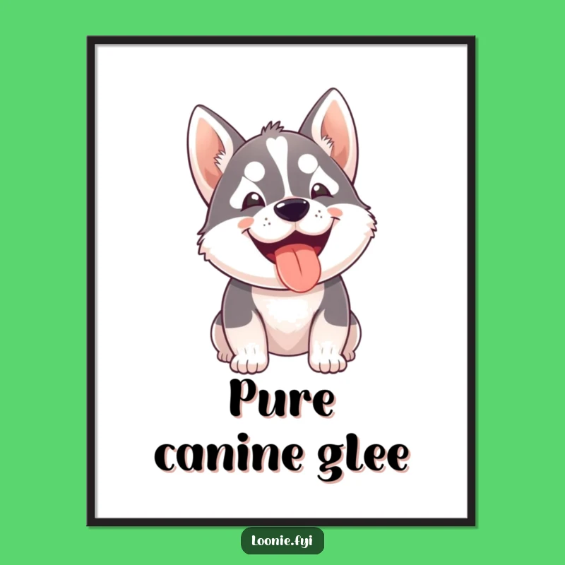 Funny Husky Grin Poster - Adorable & Hilarious Dog Wall Art