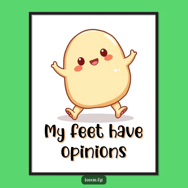 Funny Perogy Tripping Poster - Quirky Cartoon Wall Art, Hilarious Gift Idea