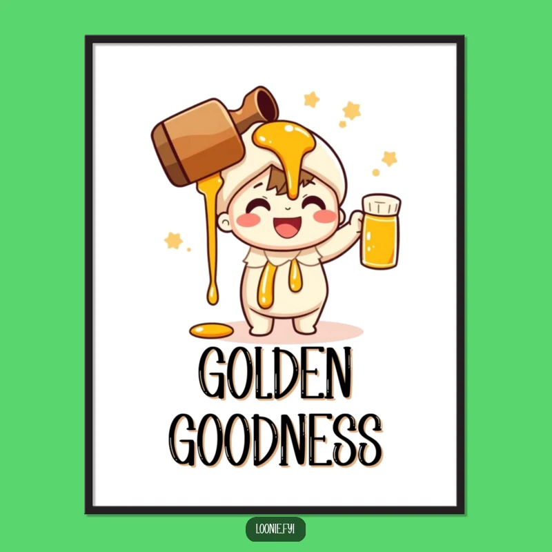 Funny Maple Syrup Poster: Cheerful Character's Pour, Sweet Celebration Art