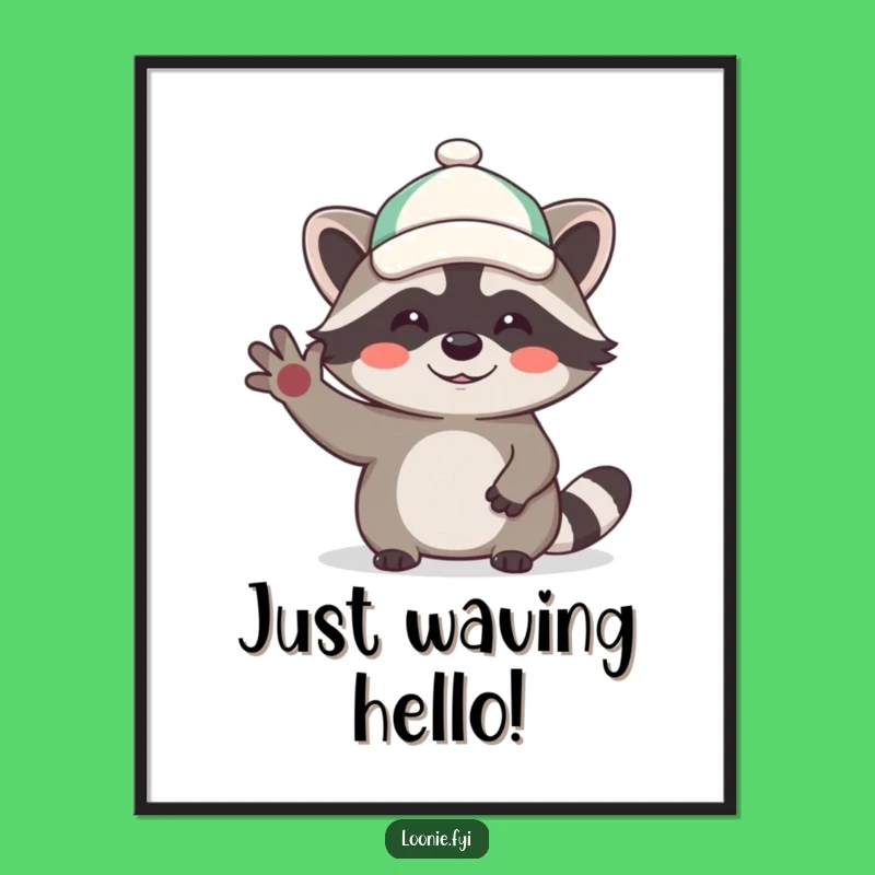 Funny Raccoon Poster Print, Bring Hilarious Woodland Charm to Your Walls!