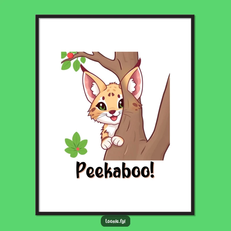 Funny Lynx Peek Poster, Bring Woodland Curiosity to Your Walls!