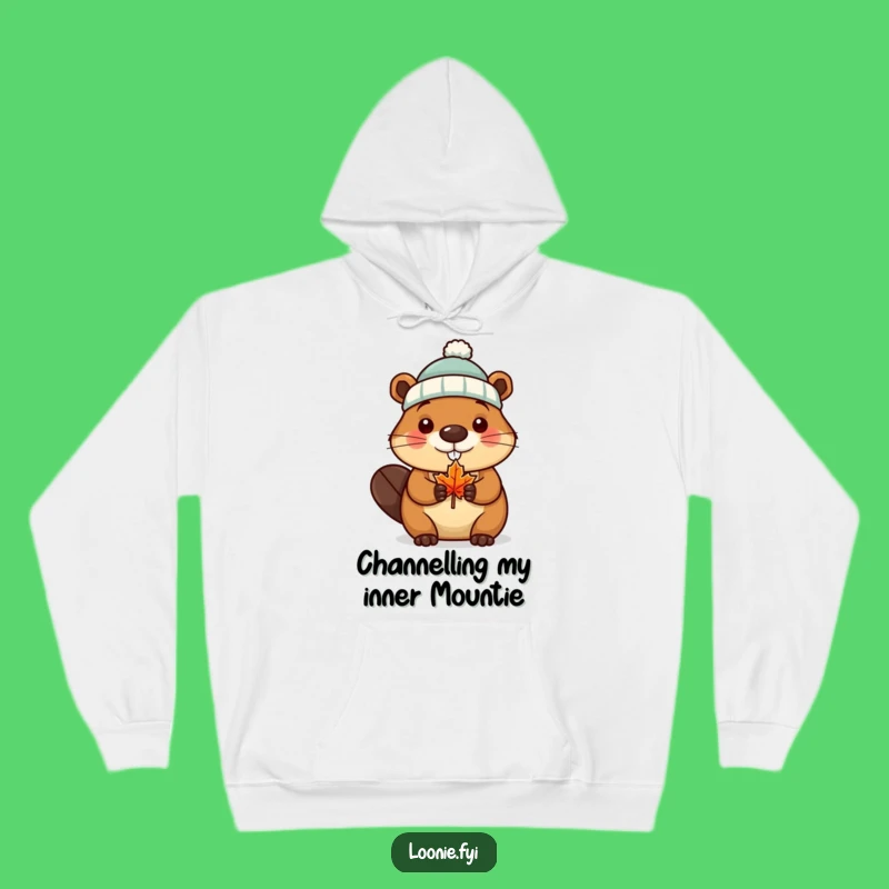 Funny Beaver Canada Hoodie: Cozy Canadian Pride with a Hilarious Twist