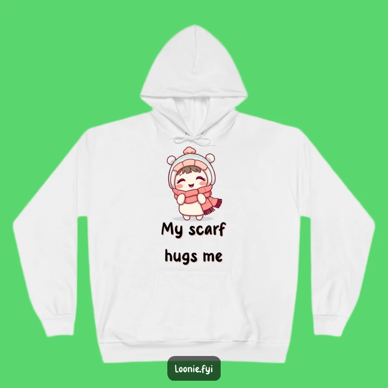 Funny Cozy Giggling Scarf Character Hoodie - Warm Laugh Gift