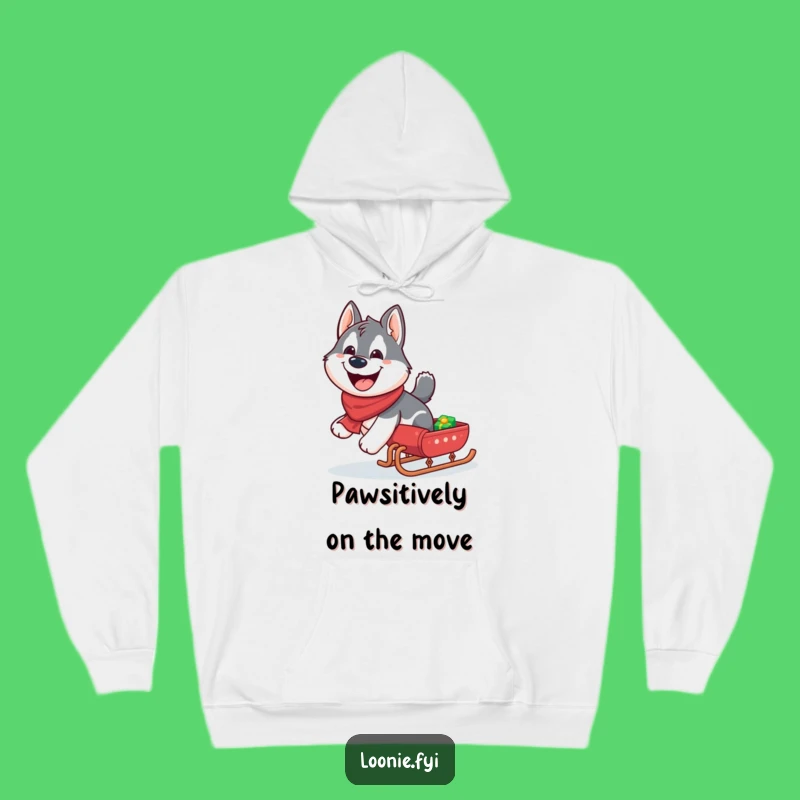 Funny Husky Sleigh Hoodie: Cozy Dog Lover Sweatshirt, Perfect Winter Funny Gift