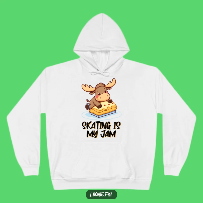 Funny Moose Poutine Skate Hoodie: Cozy & Hilarious Canadian Winter Apparel!