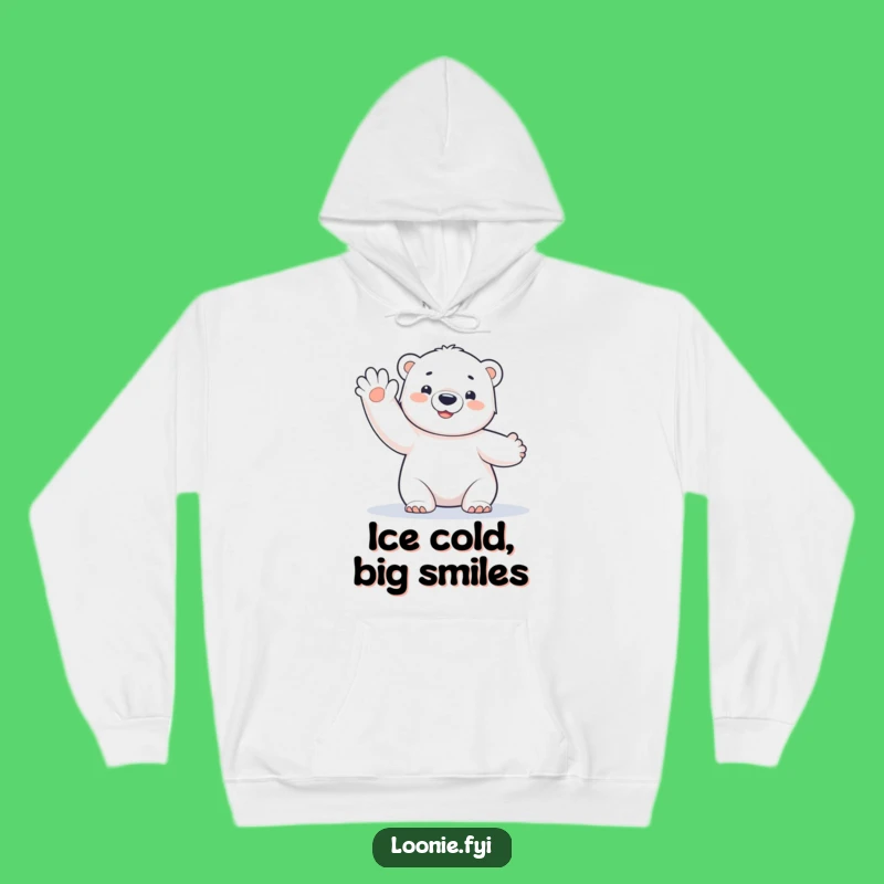 Funny Polar Bear Cub Hoodie: Cozy Frosty Wave for the Ultimate Funny Gift