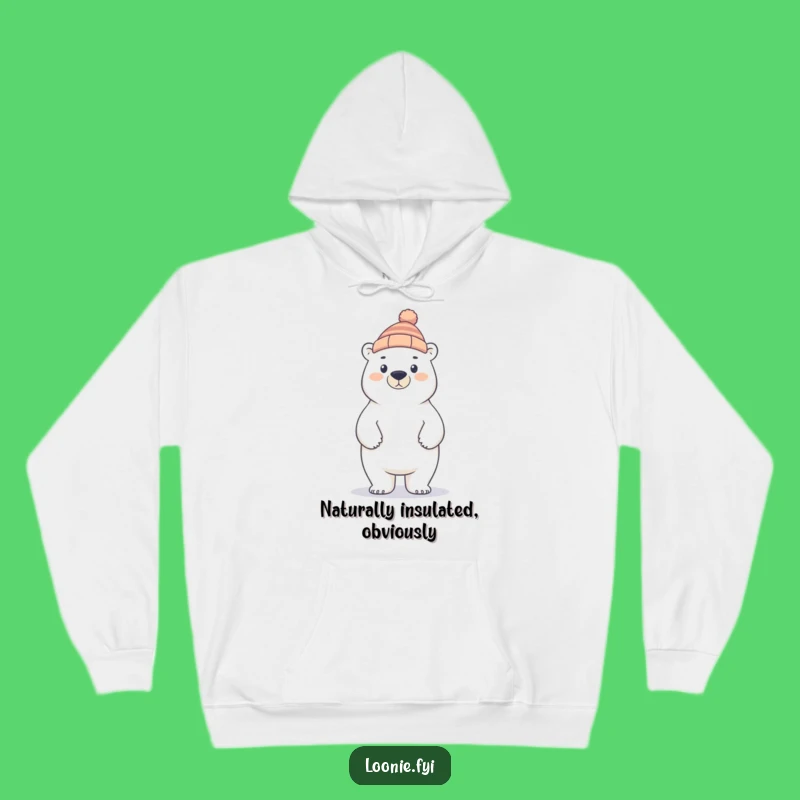 Funny Polar Bear Toque Hoodie: Cozy Arctic Pride, Warm Funny Gift