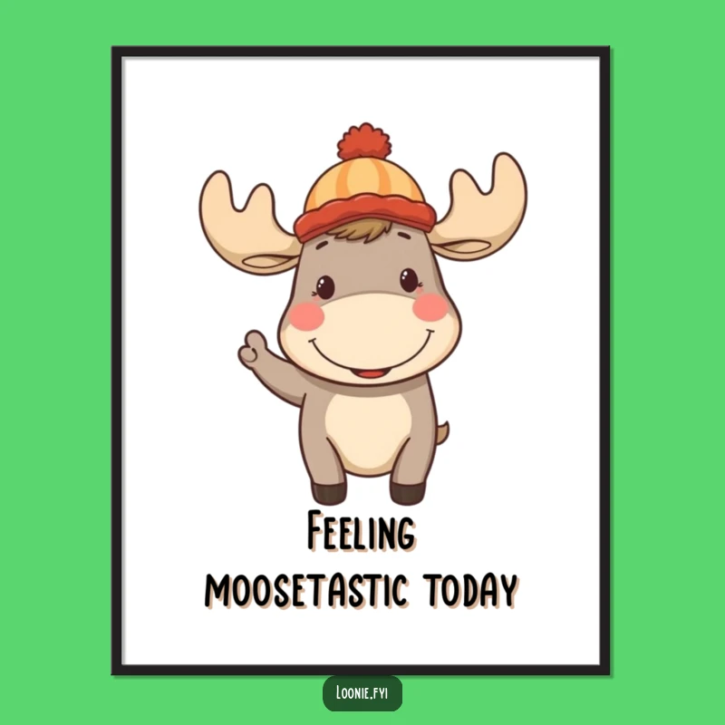Free Printable Moose Wall Art: Funny Toque Animal Downloadable Art for Decor