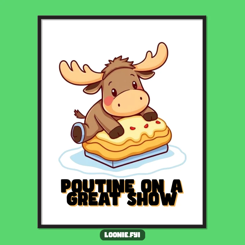 Free Printable Funny Moose Poutine Skate Art - Downloadable Humorous Canadian Wall Decor