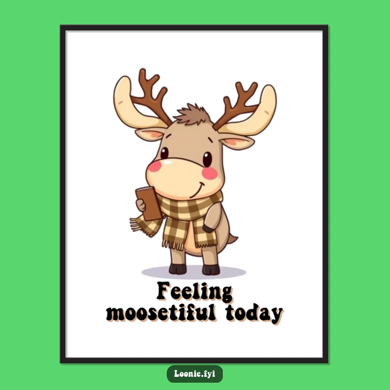 Free Printable Wall Art: Moose Antlers Scarf Browsing Downloadable Decor