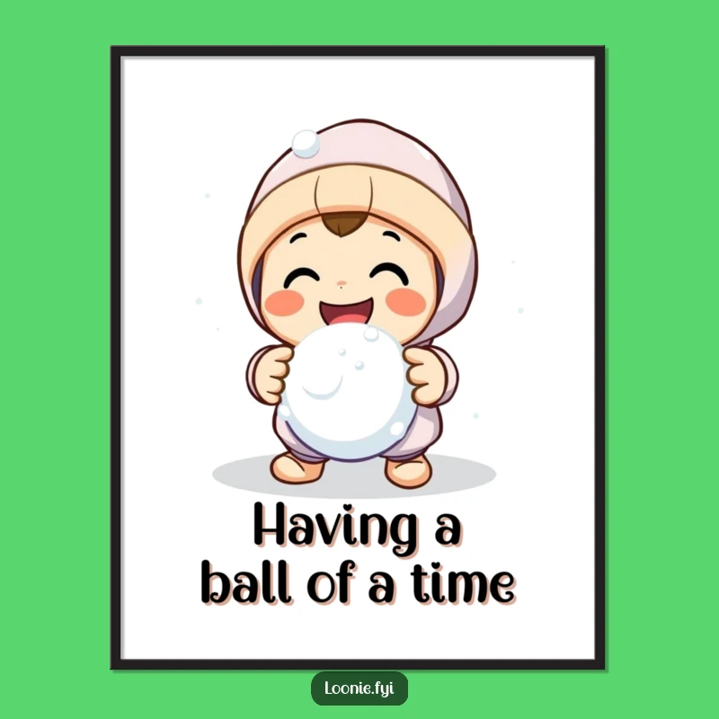 Free Printable Wall Art: Snowball Fight Fun Character, Friendly Winter Action, Downloadable Art