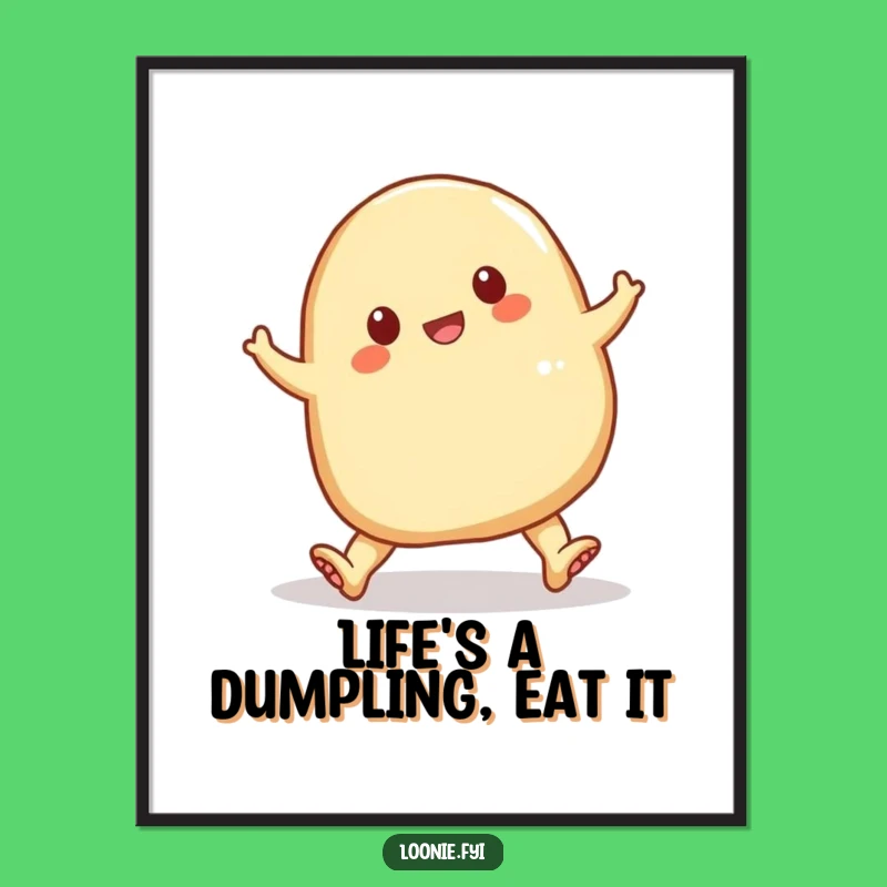 Free Printable Wall Art - Funny Tripping Perogy Cartoon - Downloadable Decor