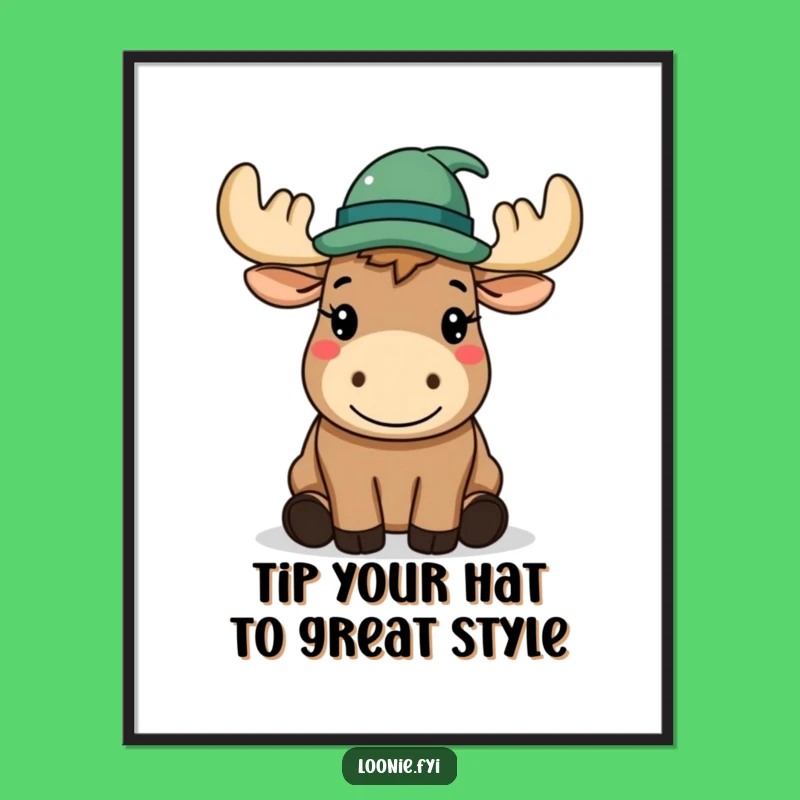 Free Printable Wall Art: Polite Moose Hat Tip, Funny Downloadable Art