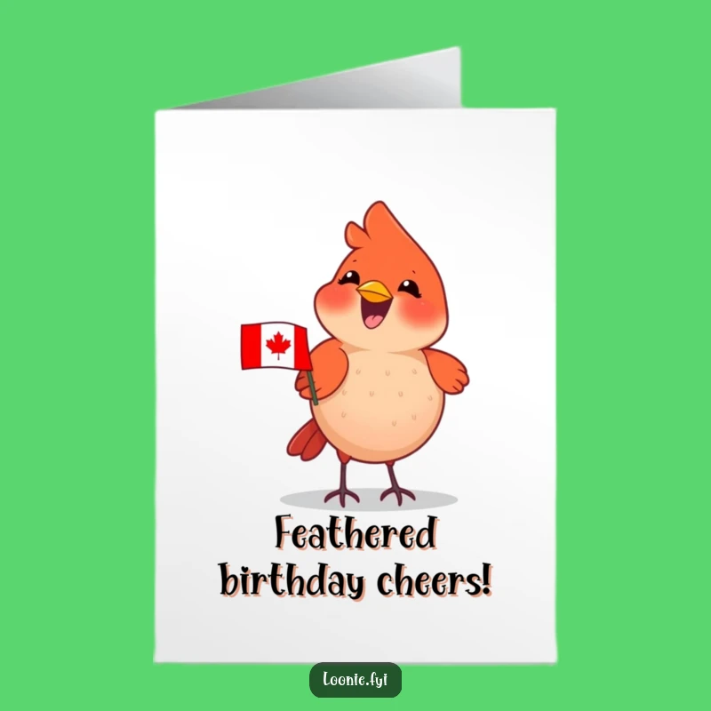 Free Printable Cardinal Birthday Card: Funny Canada Bird Downloadable Gift for Him