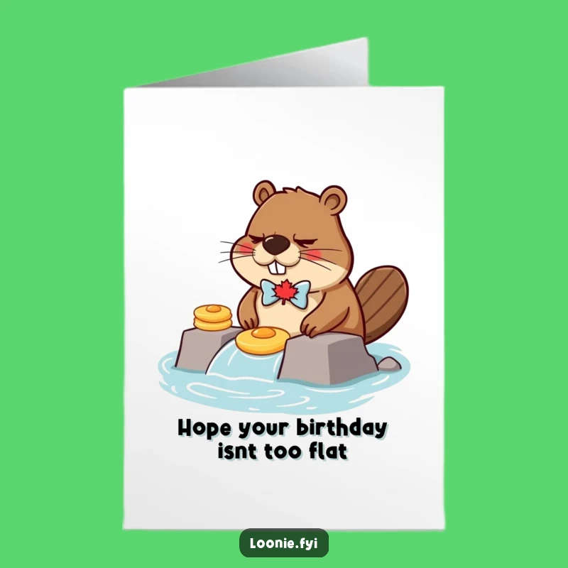 Free Printable Beaver Birthday Card: Pancake Dam Humor Download