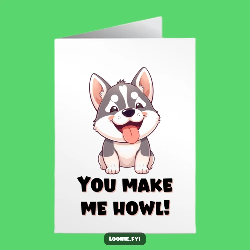 Free Printable Birthday Card: Happy Husky Grin, Fun Downloadable Greeting Gift!