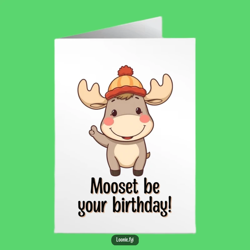 Free Printable Moose Birthday Card: Funny Toque Moose Downloadable Gift for Him