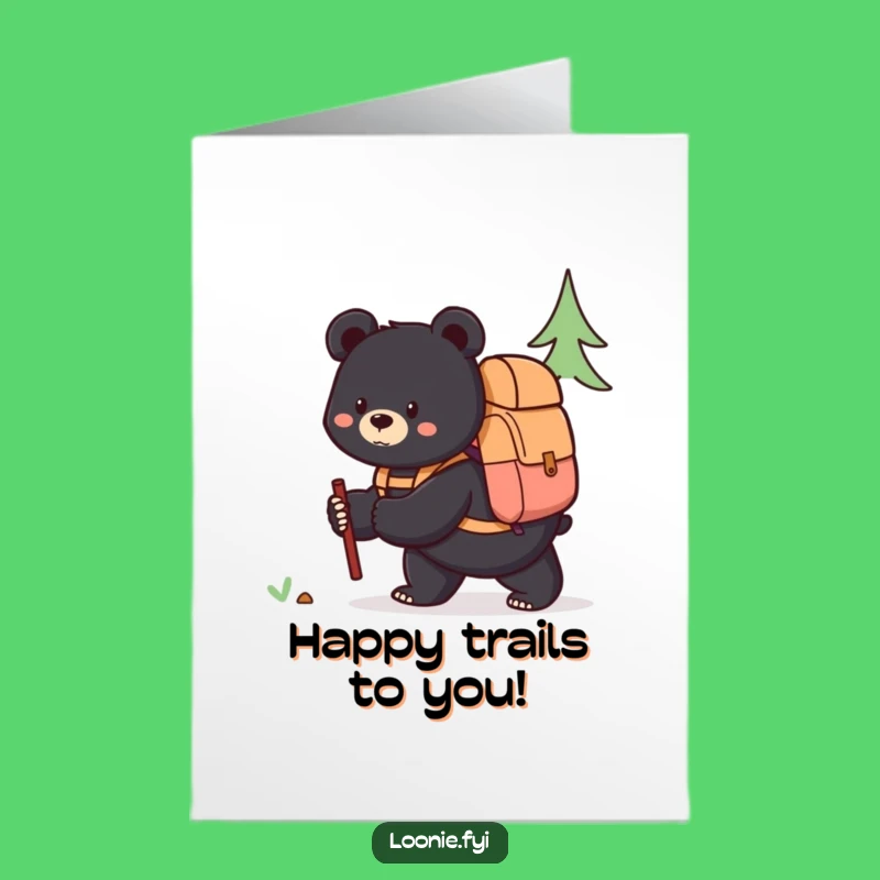 Free Printable Birthday Card: Content Bear Exploring, Downloadable Adventure Gift
