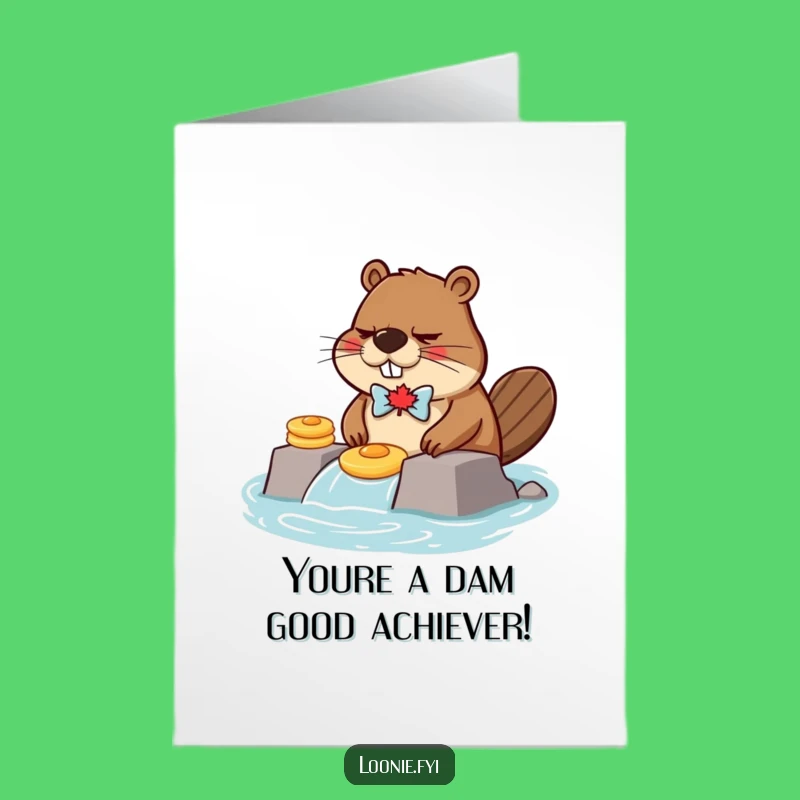 Free Printable Beaver Congrats Card: Pancake Dam Humor Download