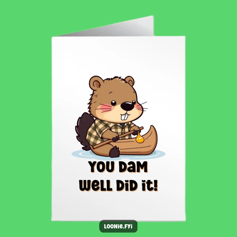 Free Printable Congrats Card: Beaver's Sweet Success, Hilarious Downloadable