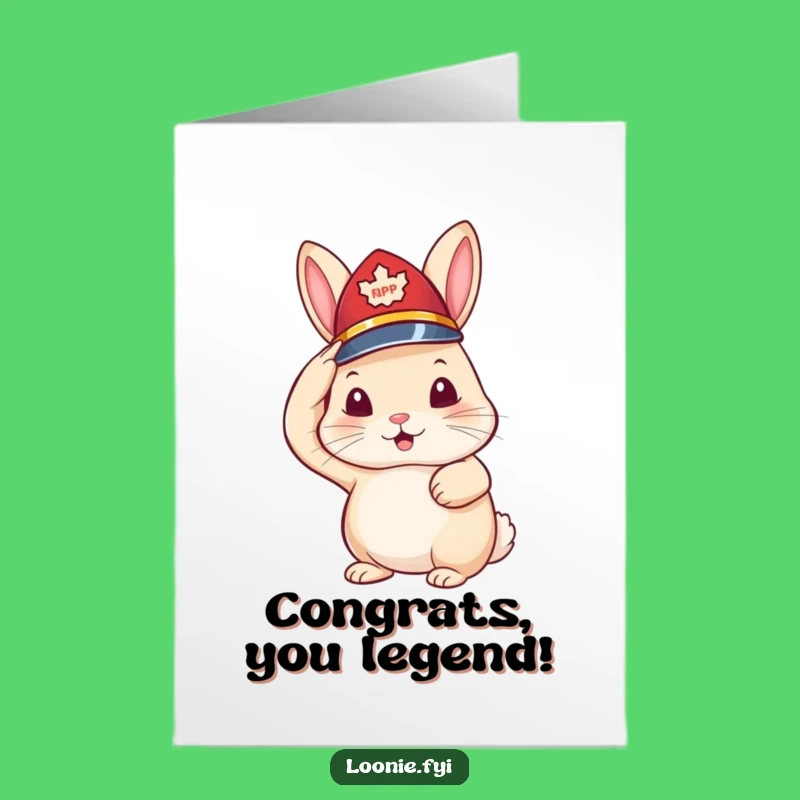 Free Printable Congrats Card: Bunny RCMP Honor, Downloadable Celebration Gift!