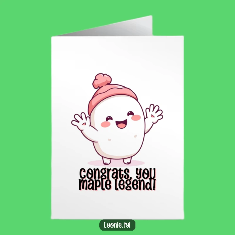 Free Printable Congrats Card: Cheerful Toque Wave - Funny Downloadable Gift!