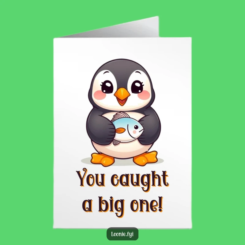 Free Printable Congrats Card: Puffin Victory, Funny Downloadable Art for Celebrating Success