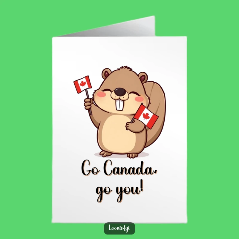 Free Printable Congrats Card: Beaver Cheers, Canadian Pride, Downloadable Art for Success