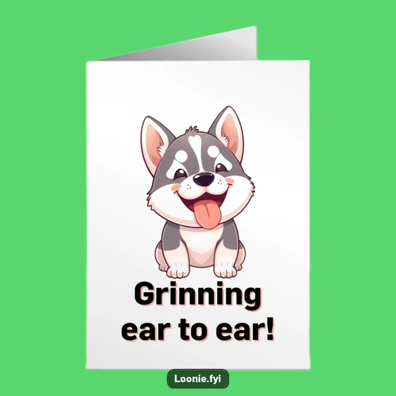 Free Printable Congrats Card: Happy Husky Celebration, Downloadable Joyful Gift!