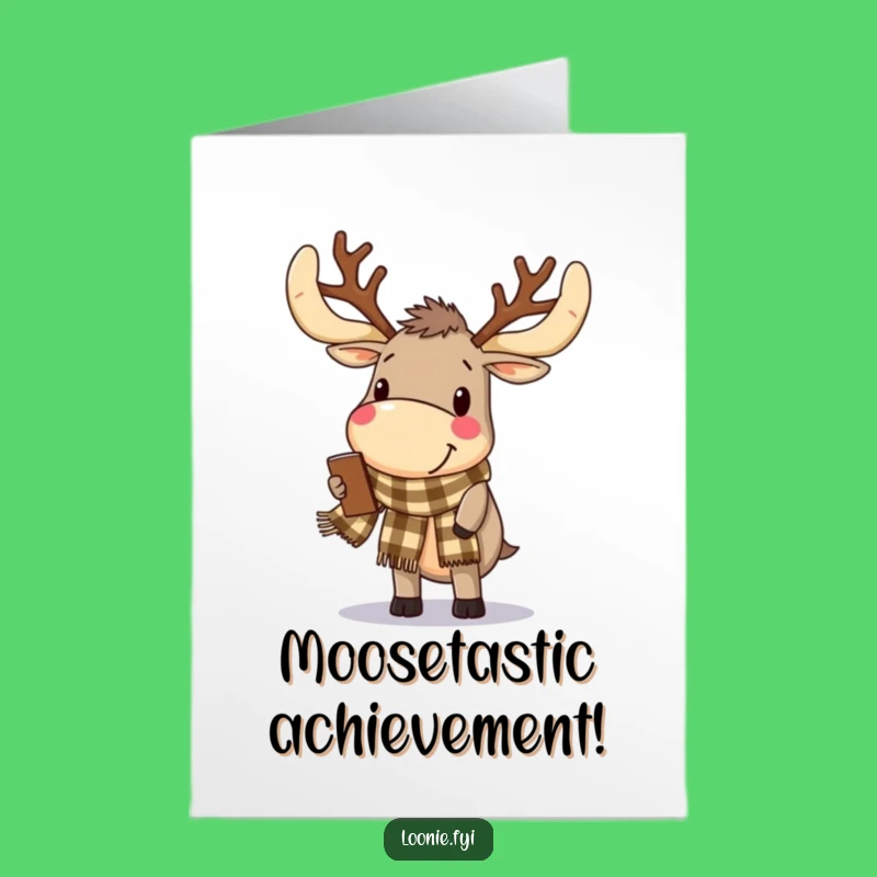 Free Printable Congratulations Card: Moose Antlers Scarf Browsing Downloadable