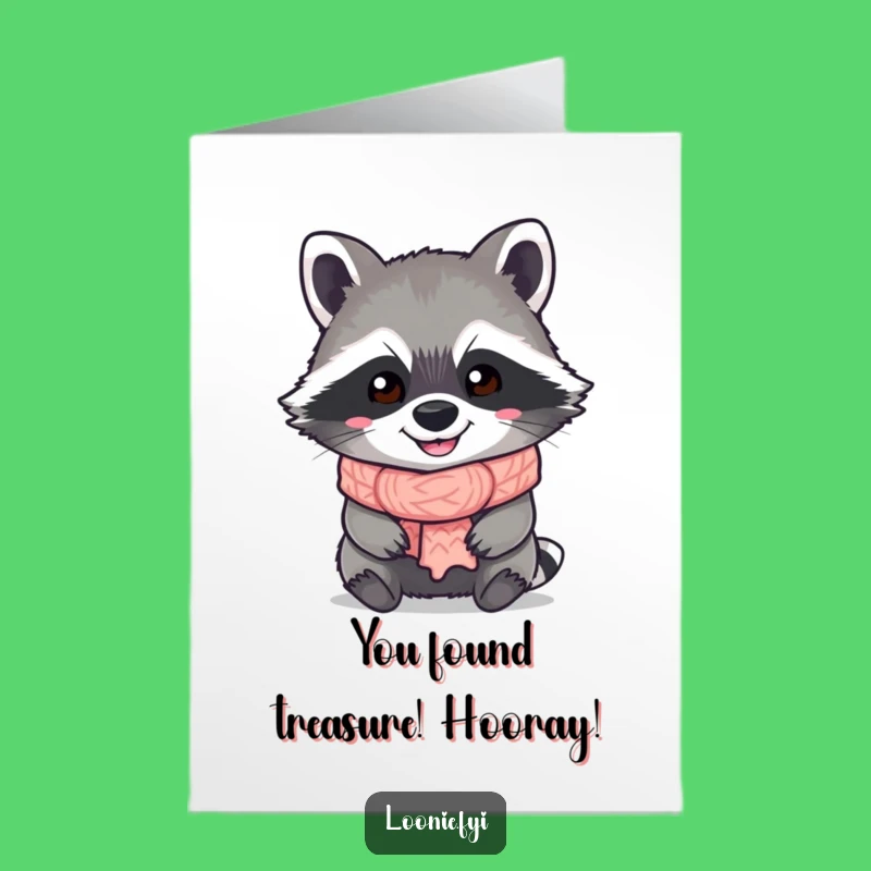 Free Printable Congrats Card: Hilarious Raccoon Celebration, Downloadable Art for Any Achievement