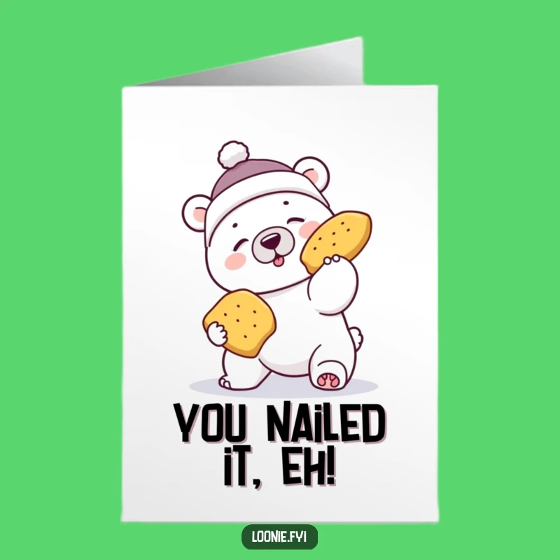 Free Printable Congrats Card: Poutine Polar Bear's Comical Fail - Downloadable Humor