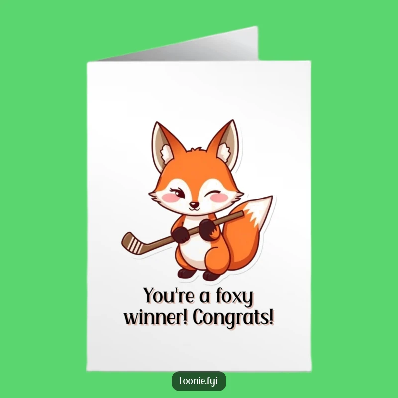 Free Printable Fox Hockey Congrats Card Funny Downloadable Gift