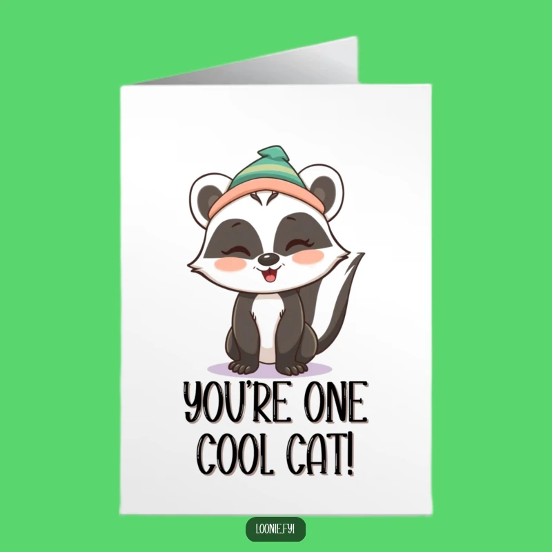 Free Printable Congrats Card: Winking Skunk in Toque, Perfect Funny Downloadable Gift