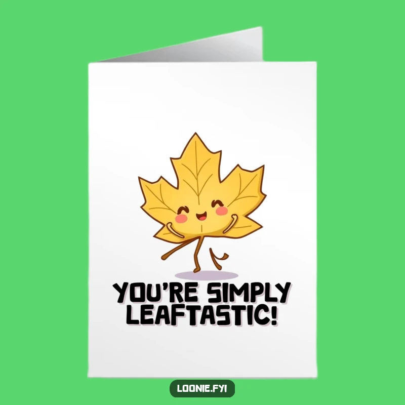 Free Printable Congrats Card: Dancing Maple Leaf Celebration - Funny Downloadable Gift!