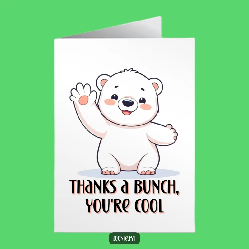 Free Printable Polar Bear Thank You Card Cute Funny Downloadable Gift