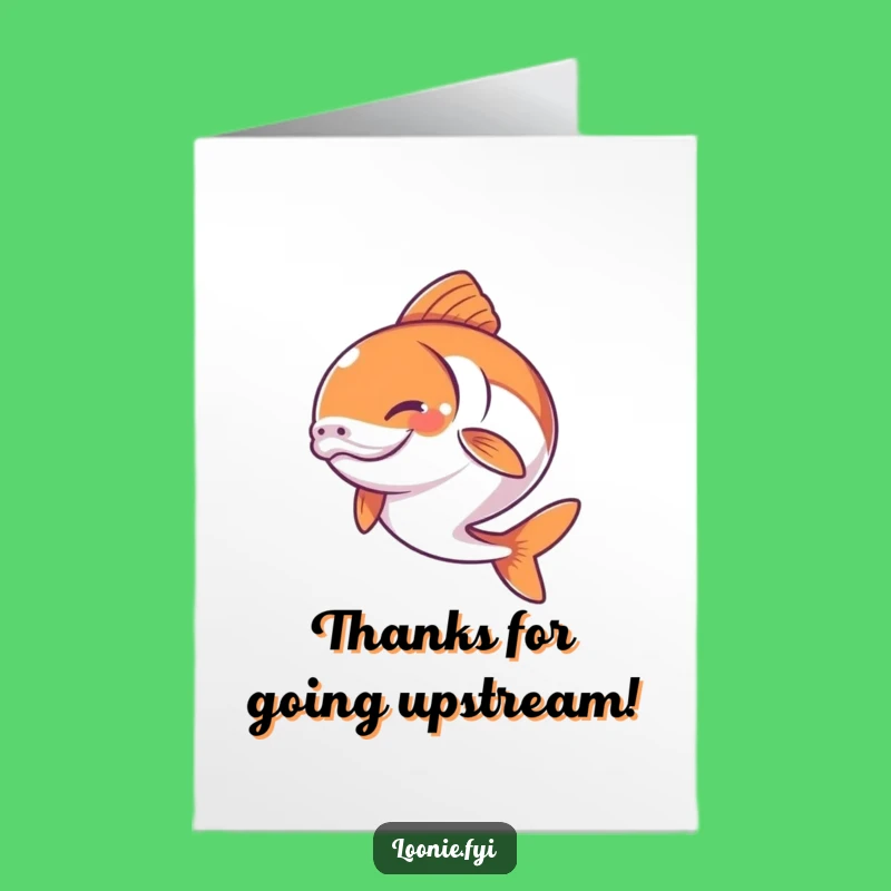 Free Printable Thank You Card: Energetic Salmon Gratitude Downloadable!