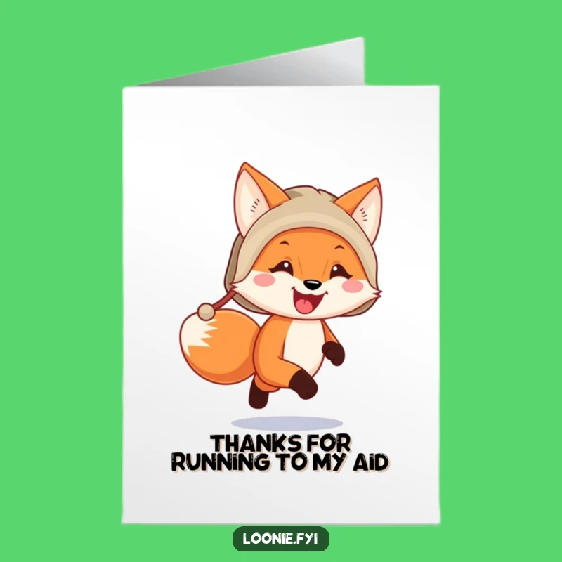 Free Printable Thank You Card: Humorous Fox in Trapper Hat, Great for a Funny Downloadable Gift