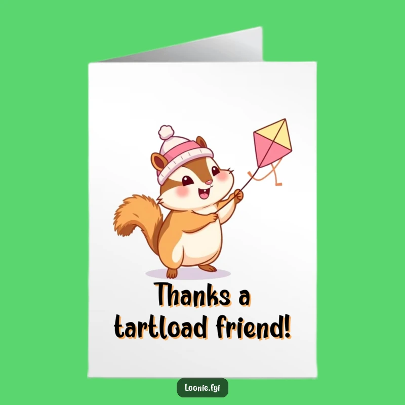 Free Printable Chipmunk Butter Tart Thank You Card - Downloadable Cute Appreciation Greeting