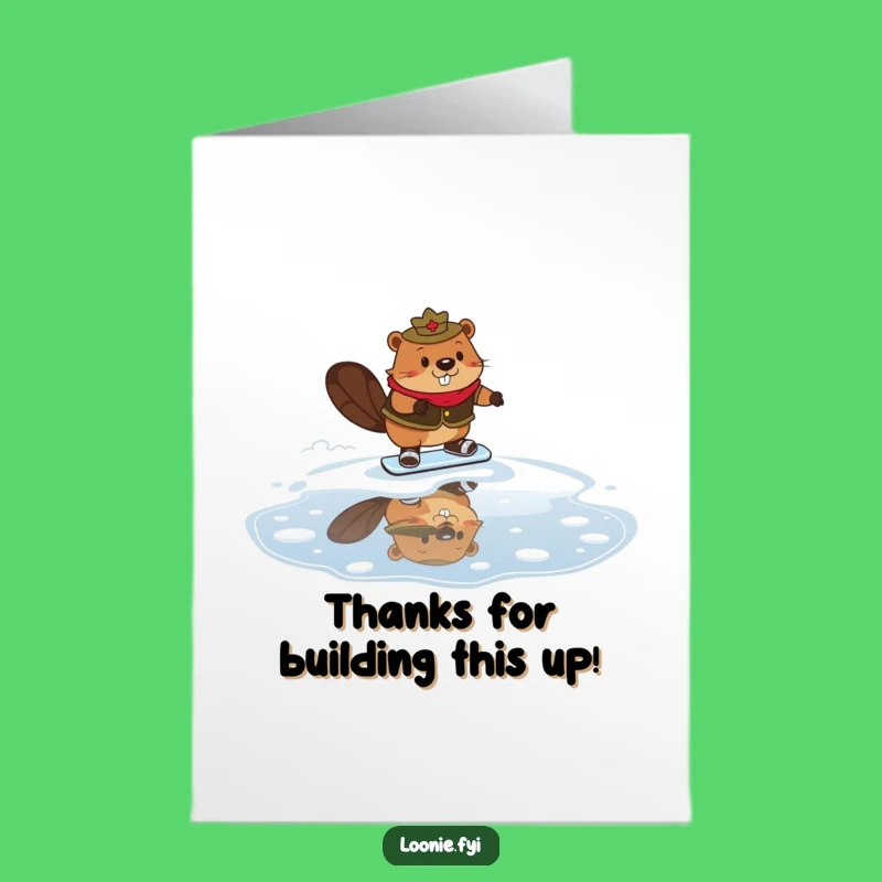 Free Printable Thank You Card: Mountie Beaver Syrup Skate - Funny Downloadable Appreciation Gift