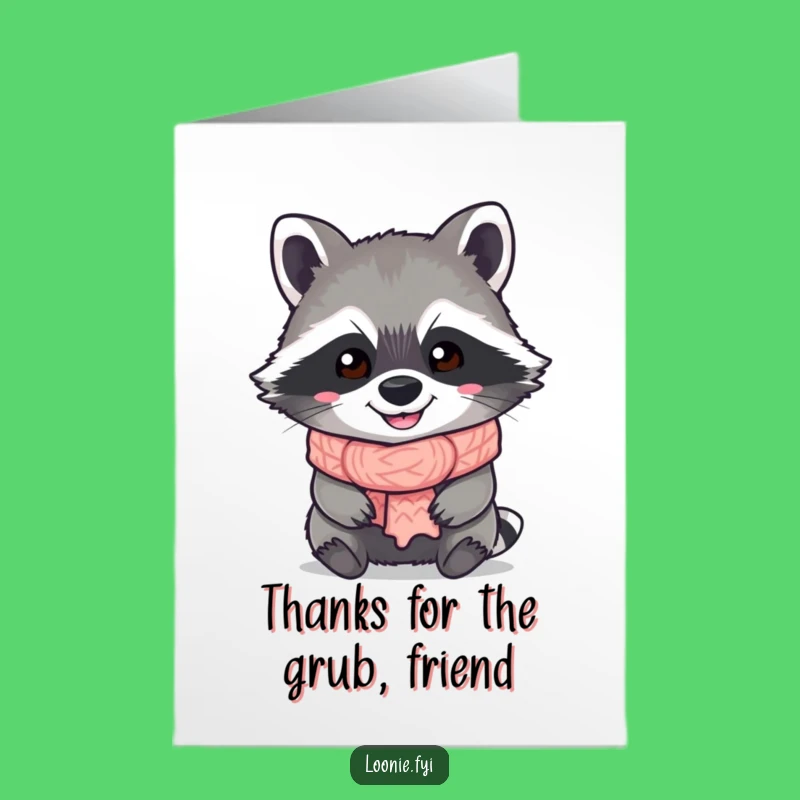 Free Printable Thank You Card: Grateful Raccoon Expresses Thanks, Downloadable Art Gift