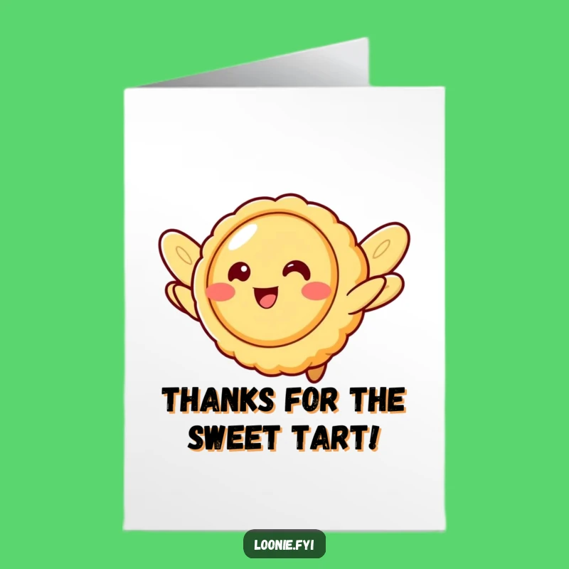 Free Printable Thank You Card - Flying Butter Tart - Downloadable Gift