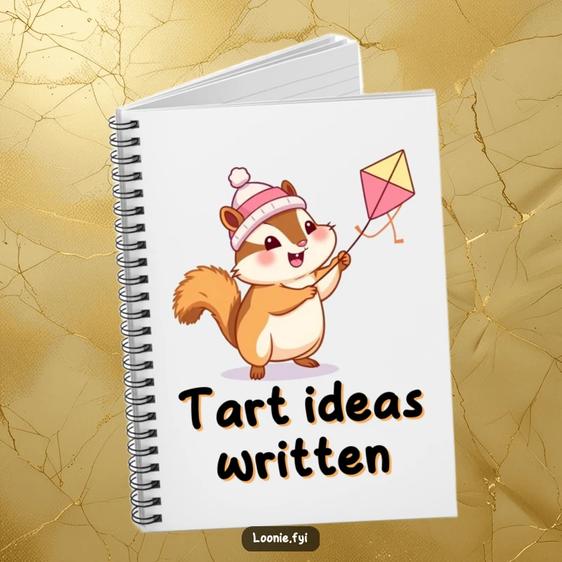 Funny Chipmunk Notebook: A chipmunk flies a butter tart kite, ideal for jotting down cheerful and creative notes.