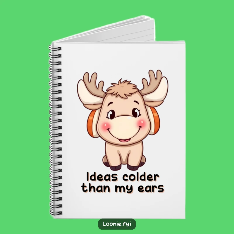 Funny Moose Notebook: Grin & Ear Muffs - A Hilarious Gift for Notes