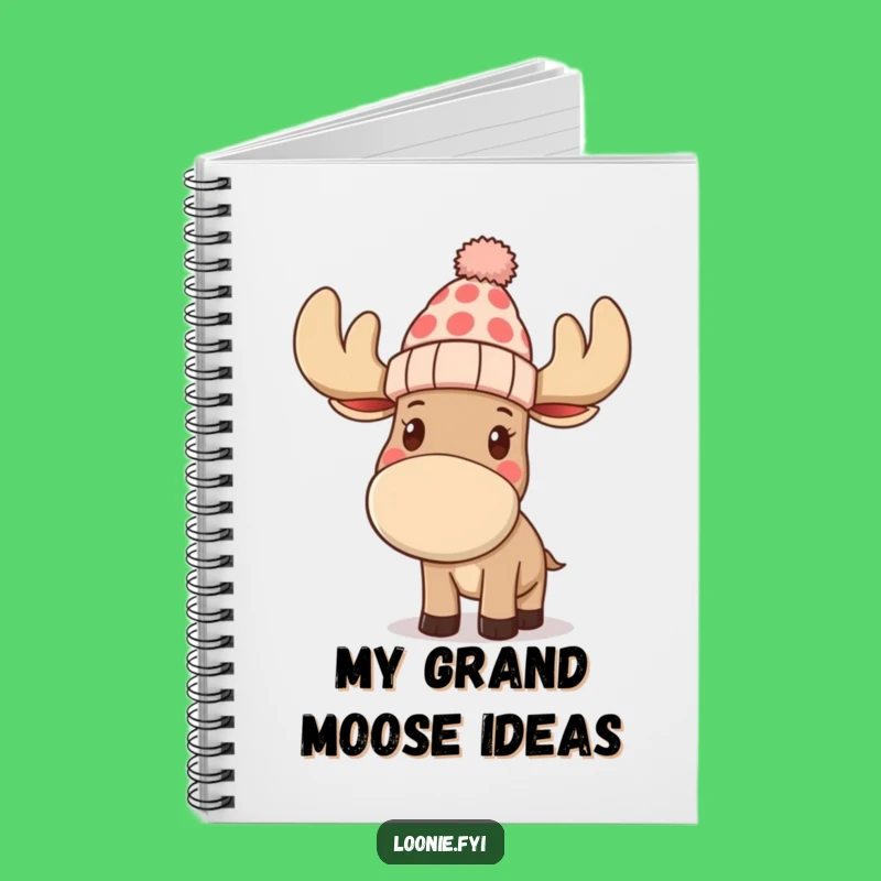 Funny Moose Toque Notebook: Lined Character Waving, Great Funny Gift