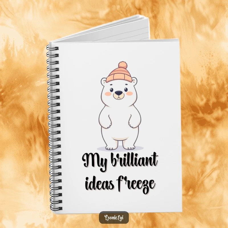 Funny polar bear in a toque, perfect for jotting down ideas in this humorous and stylish notebook.
