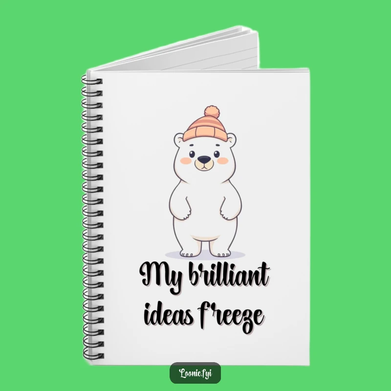 Funny Polar Bear Toque Notebook: Jot Down Ideas, Funny Gift Journal