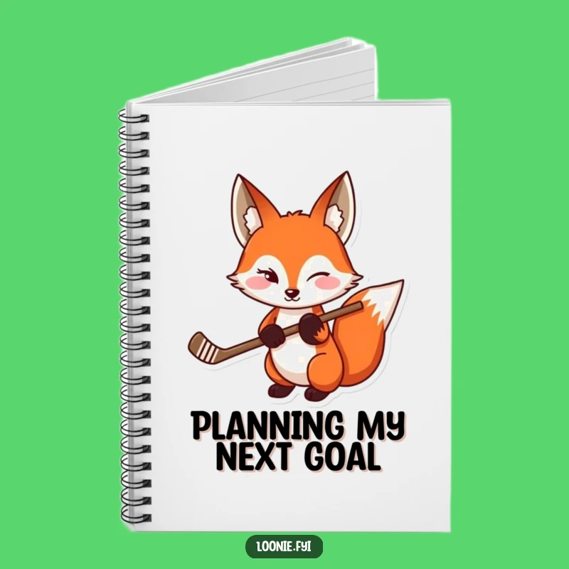 Funny Red Fox Notebook: Playful Wink & Hockey Stick - Hilarious Gift