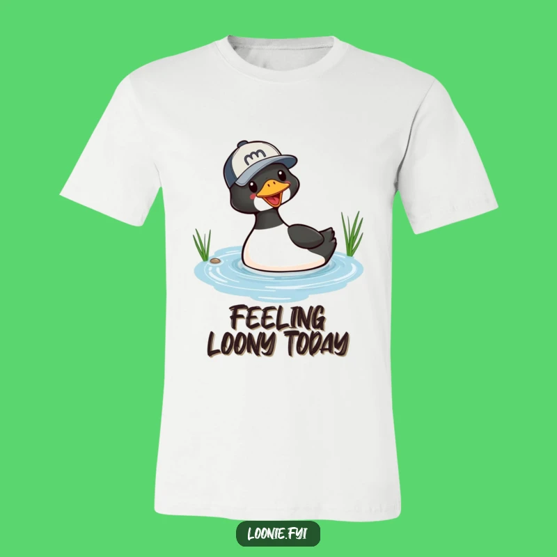 Funny Loon Diving Baseball Cap T-Shirt - Playful Bird Humor Tee