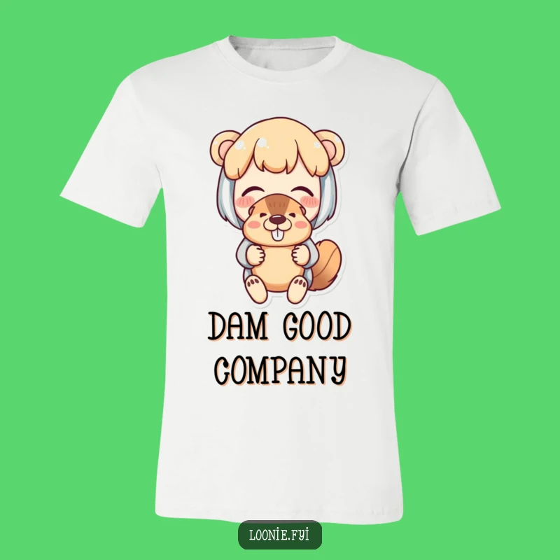Funny Beaver Puppet T-Shirt: Delighted Character's Amusement, Playful Tee